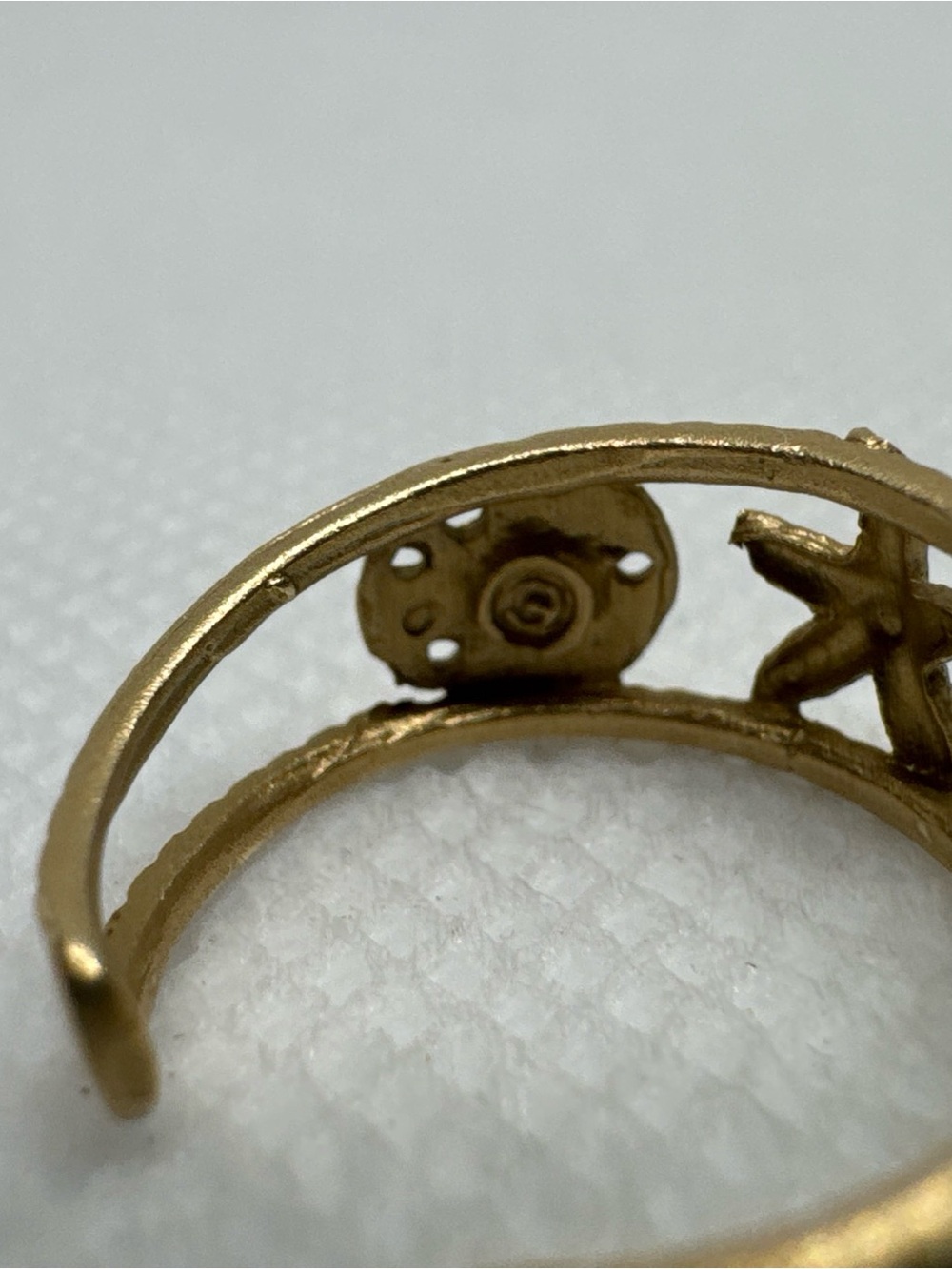 14k Gold Adjustable Ring/toe Ring With Sand Dollar, Star Fish Ocean Design - Picture 8 of 10